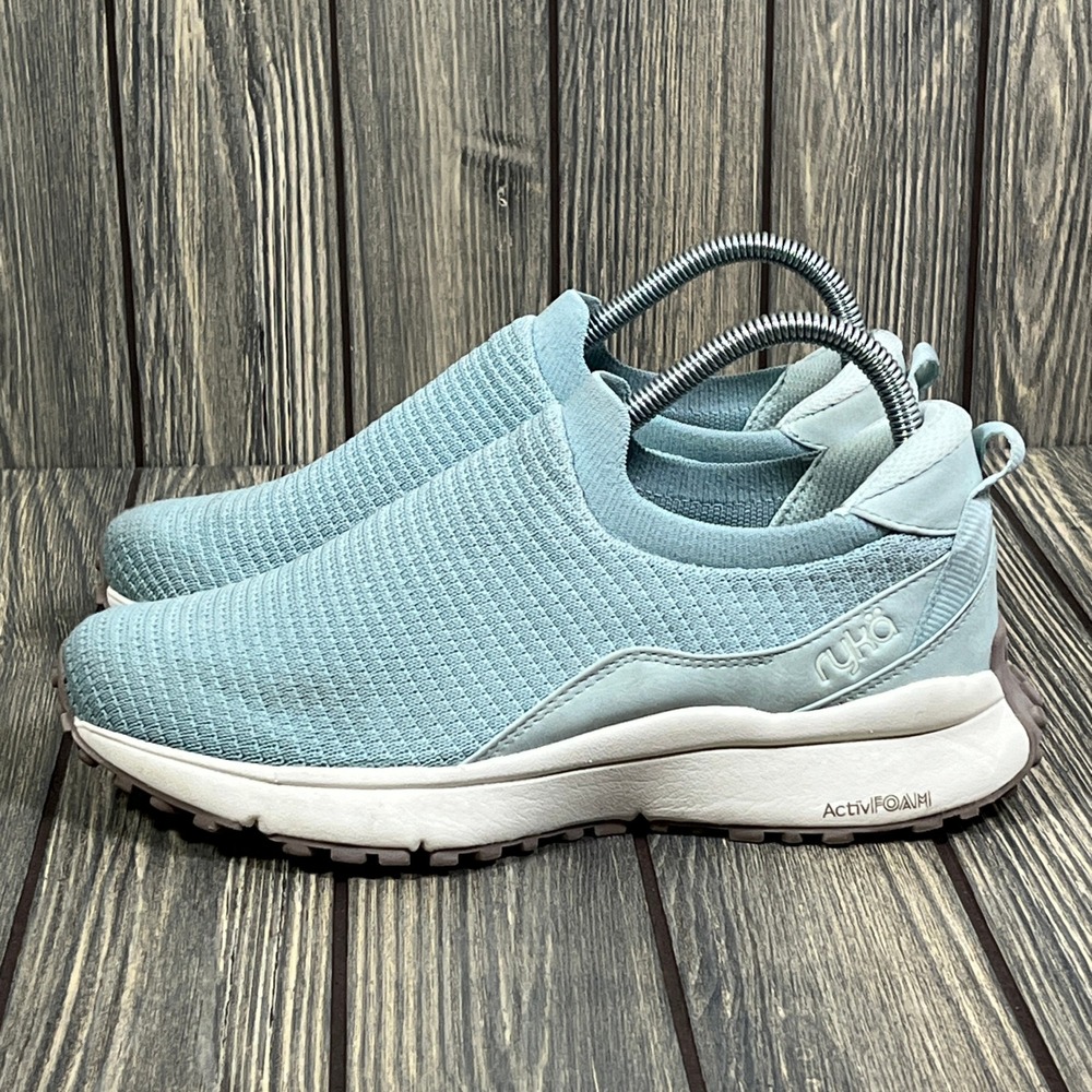 Ryka Jumpstart Sneakers Women 7.5 Blue Aqua Teal Slip On Walking Activfoam Shoes - Picture 3 of 9